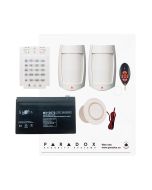 Paradox MG5050+ RF DG Kit with Small Cabinet, K10V Keypad, DG75 PIRs & REM2 Remote