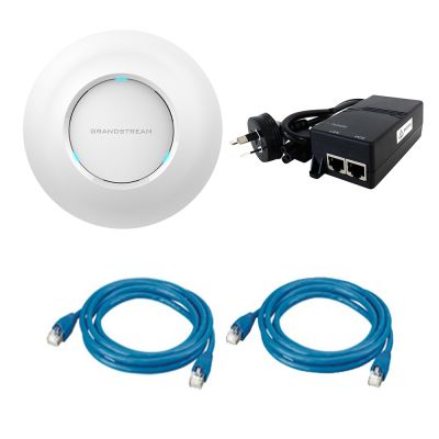 Grandstream GWN7605 Network Bundle - 1 x GWN7605 - 1 x POE Injector- 2 x Cat.6 Patch Lead Blue