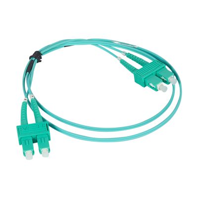 Legrand Fibre Optic Patch Cord - OM4 - LC/LC Duplex - 50/125MU - Multimode - Aqua - 1m