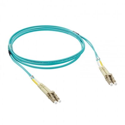 Legrand Fibre Optic Patch Cord - OM3 - LC/LC Duplex - 50/125MU - Multimode - Aqua - 1m