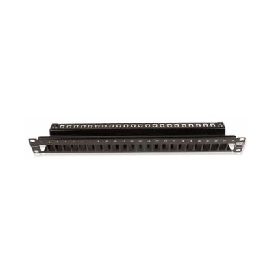 SIE Copper Patch Panel Shielded Flat 1U Black 24 Openings
