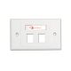 SIE Faceplate Secure ASNZ Horizontal 2 Opening MX White